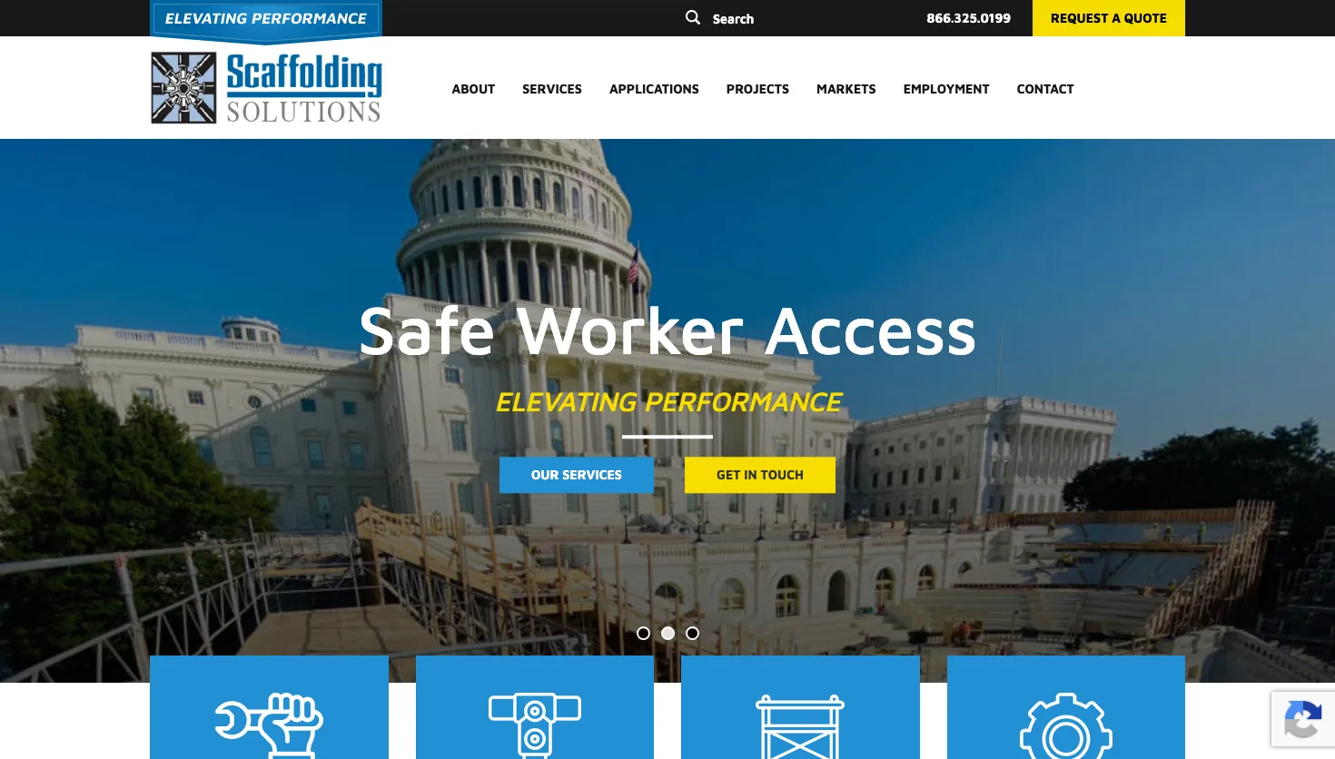 Scaffolding Solutions website screenshot