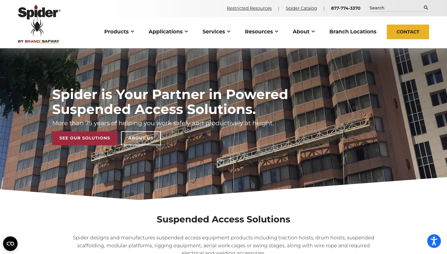 Spider by BrandSafway website screenshot