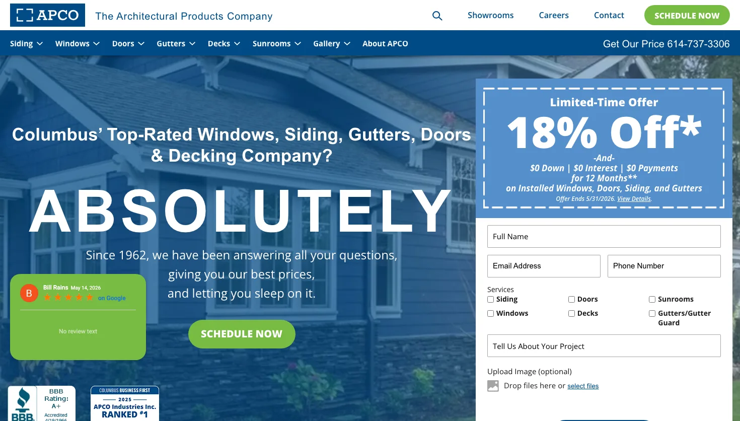 APCO | The Architectural Products Company website screenshot