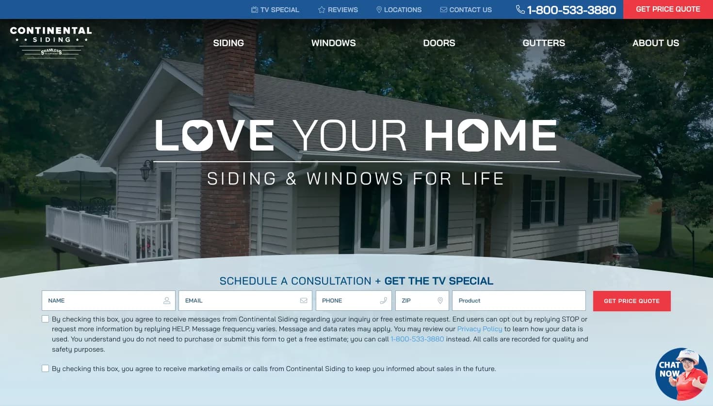 Continental Siding - Tulsa website screenshot