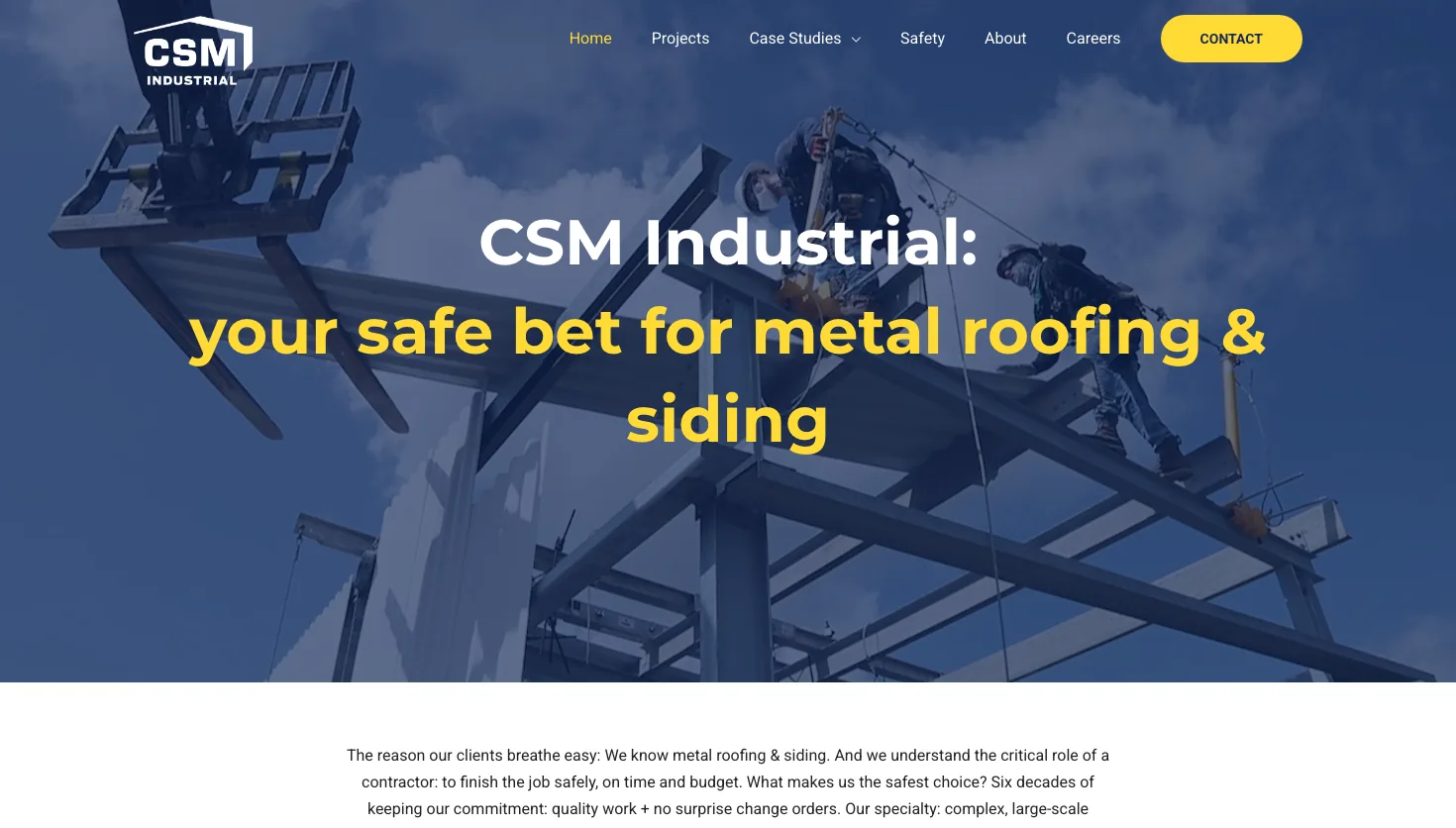Commercial Siding & Maintenance website screenshot