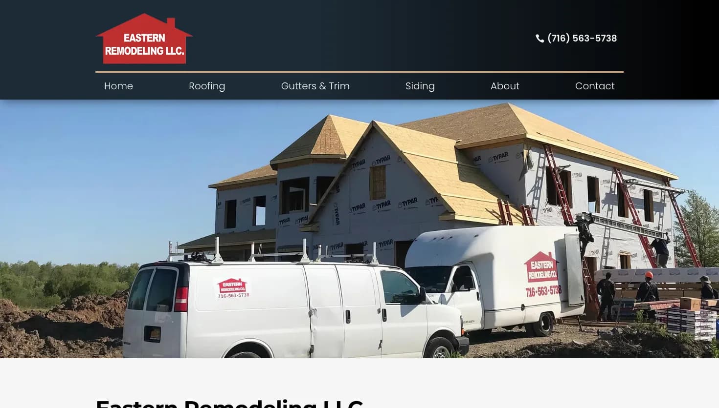 Eastern Remodeling LLC website screenshot