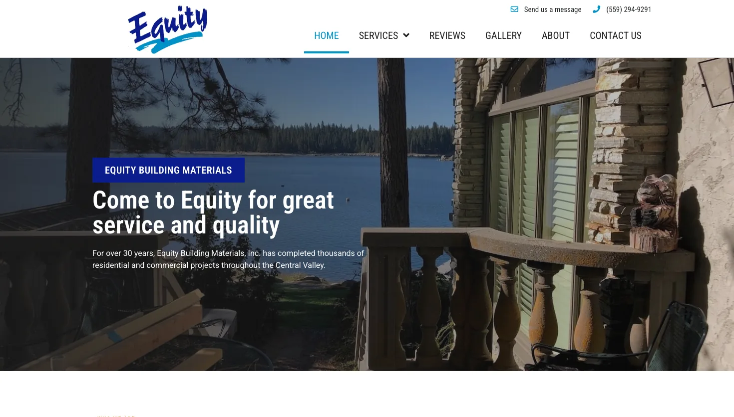 Equity Building Materials, Inc. website screenshot