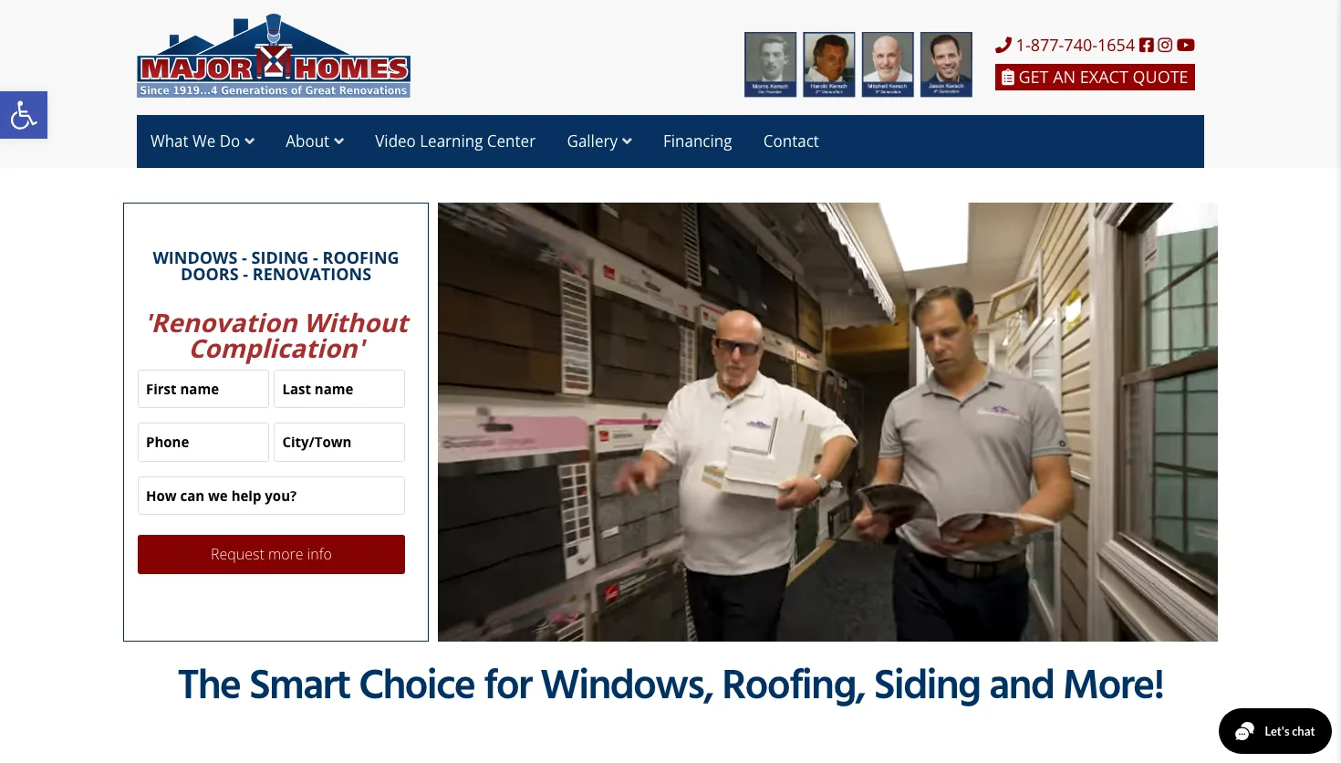 Major Homes Corporation website screenshot