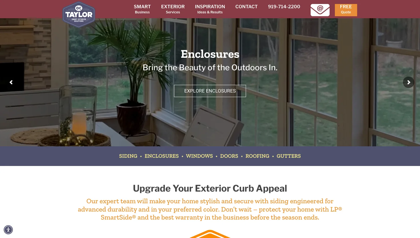 O.C. Taylor, LLC website screenshot