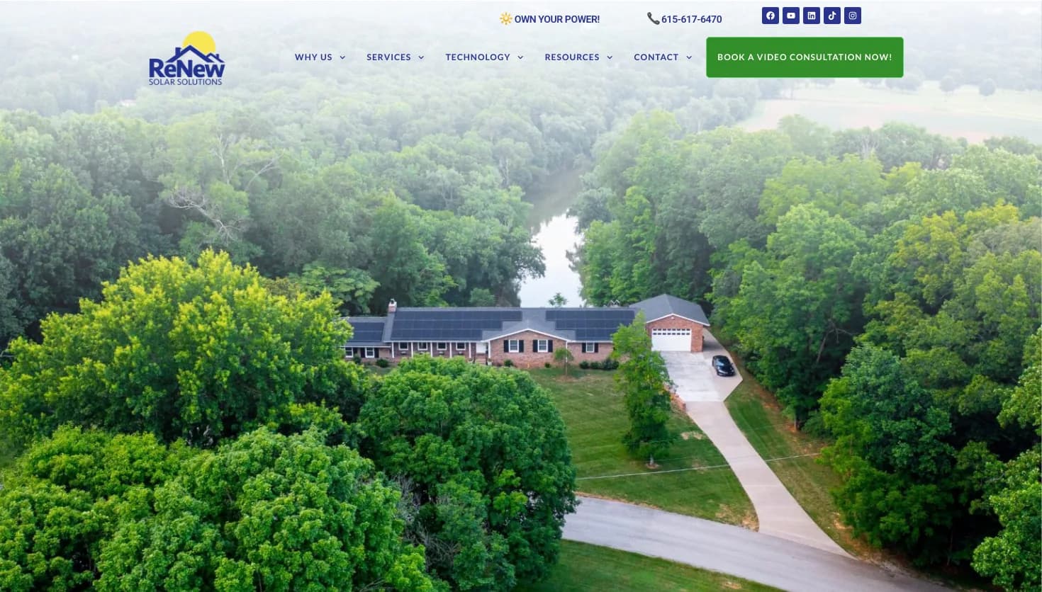 ReNew Solar Solutions website screenshot