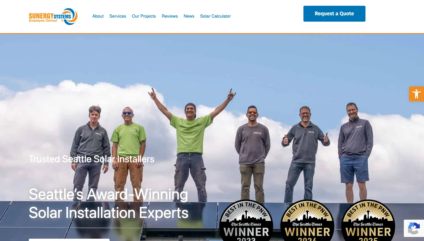 Sunergy Systems website screenshot
