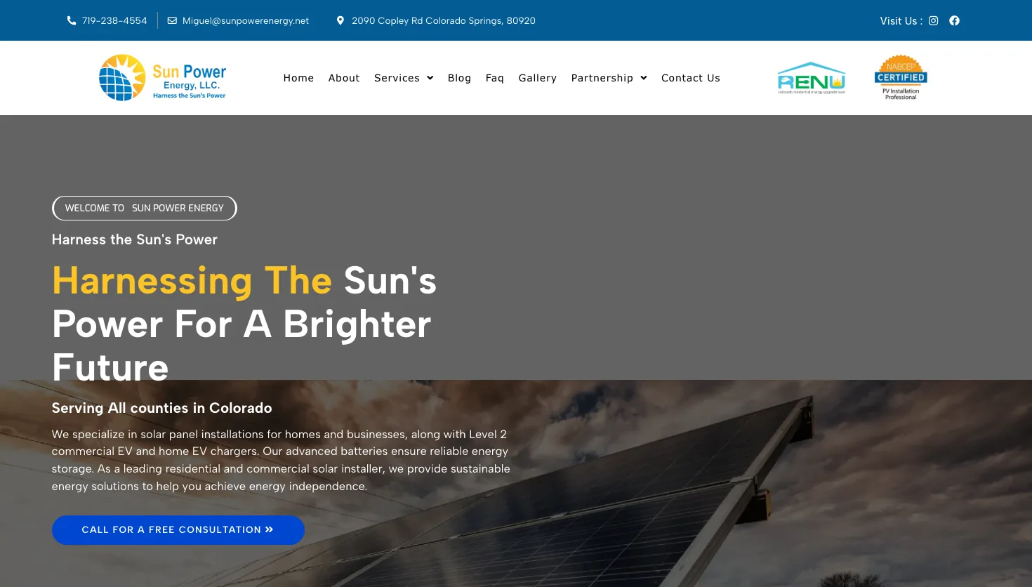 Sun Power Energy LLC website screenshot