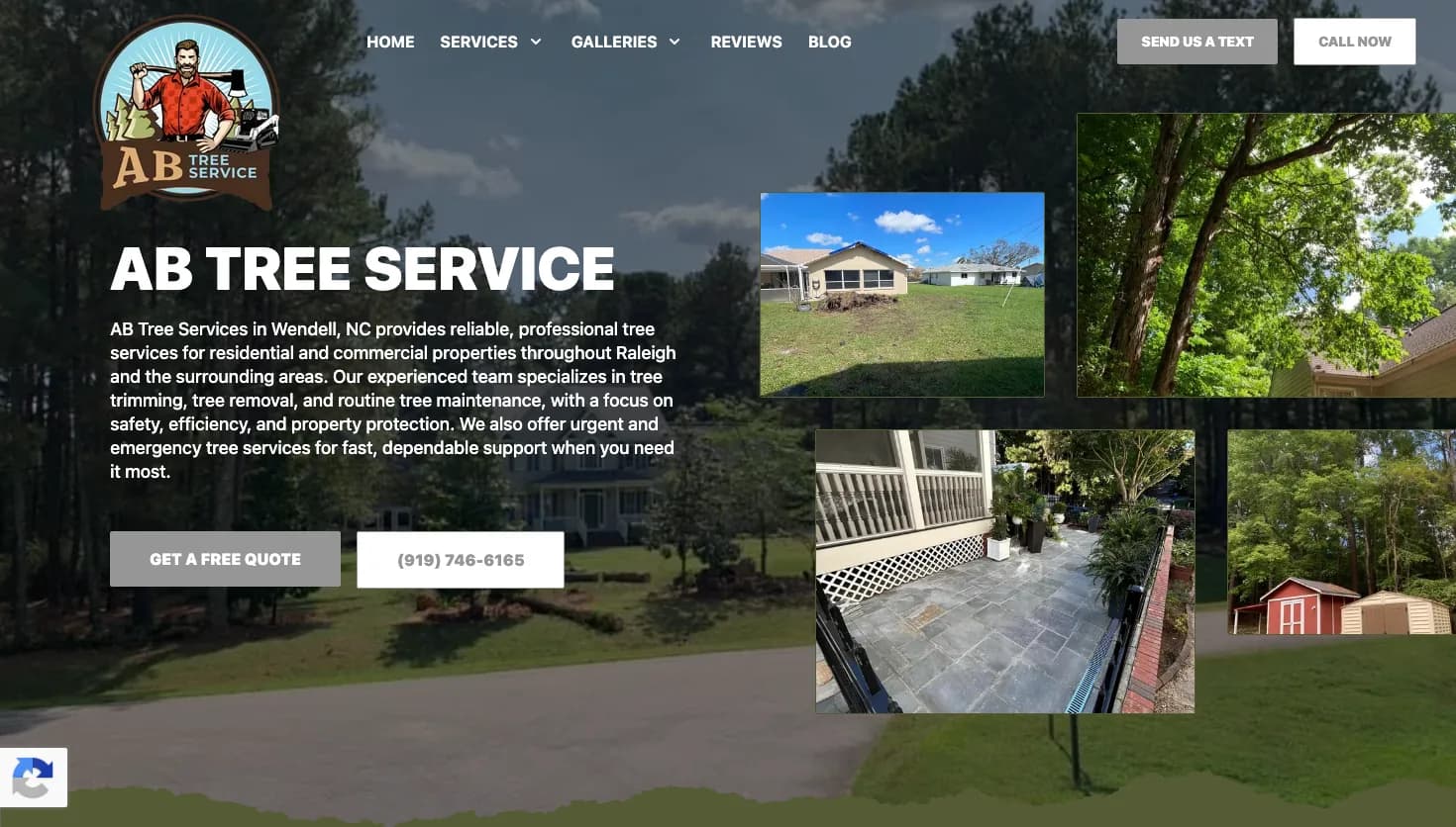 AB Tree Service website screenshot