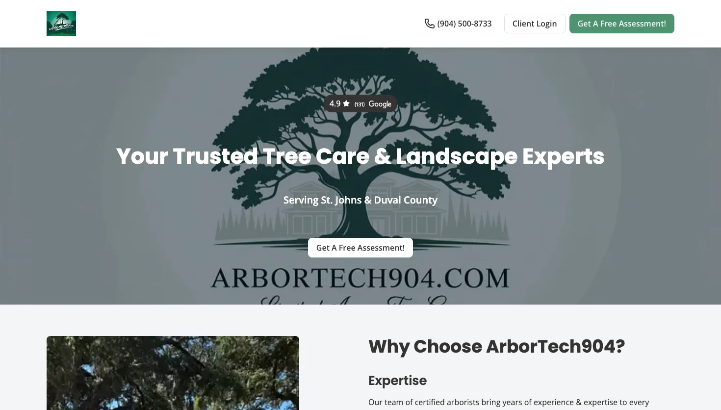 Arbor Tech 904 LLC website screenshot