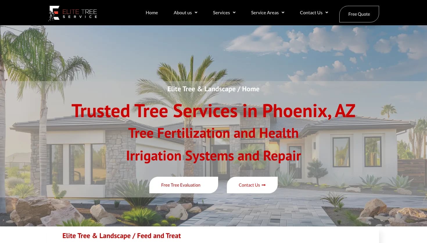 Elite Tree Service website screenshot