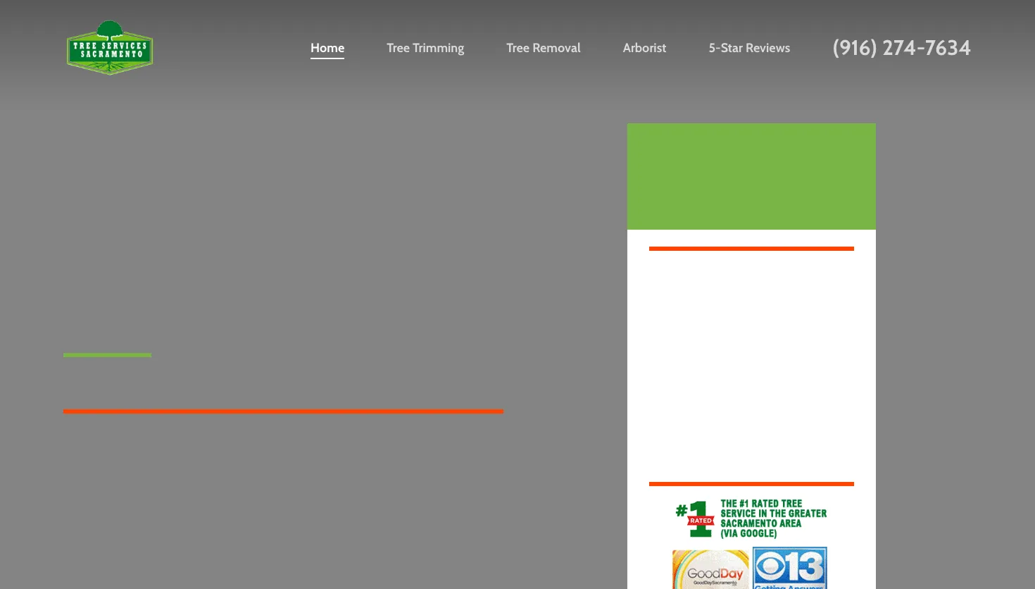 Tree Services Sacramento website screenshot