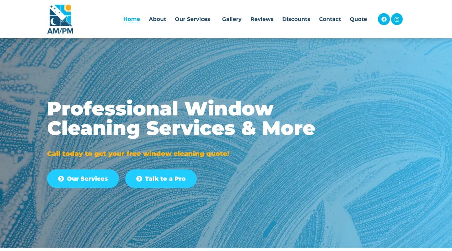 AMPM Window Washing, Inc. website screenshot