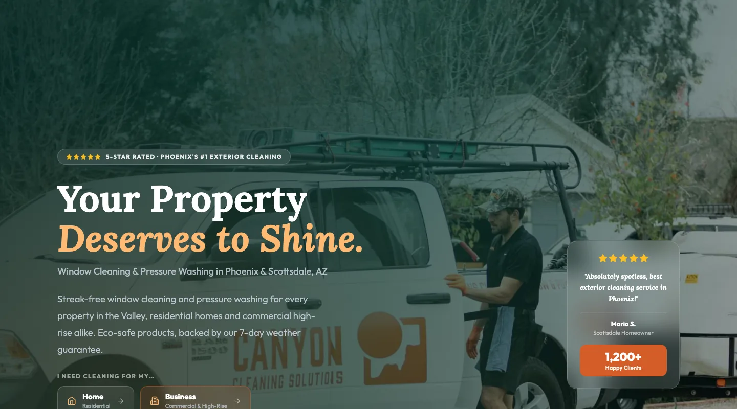 Canyon Cleaning Solutions website screenshot
