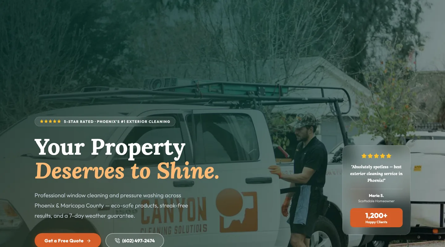 Canyon Cleaning Solutions website screenshot