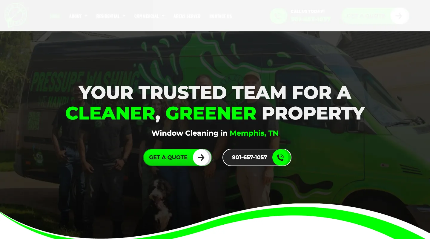 Green Clean Team website screenshot