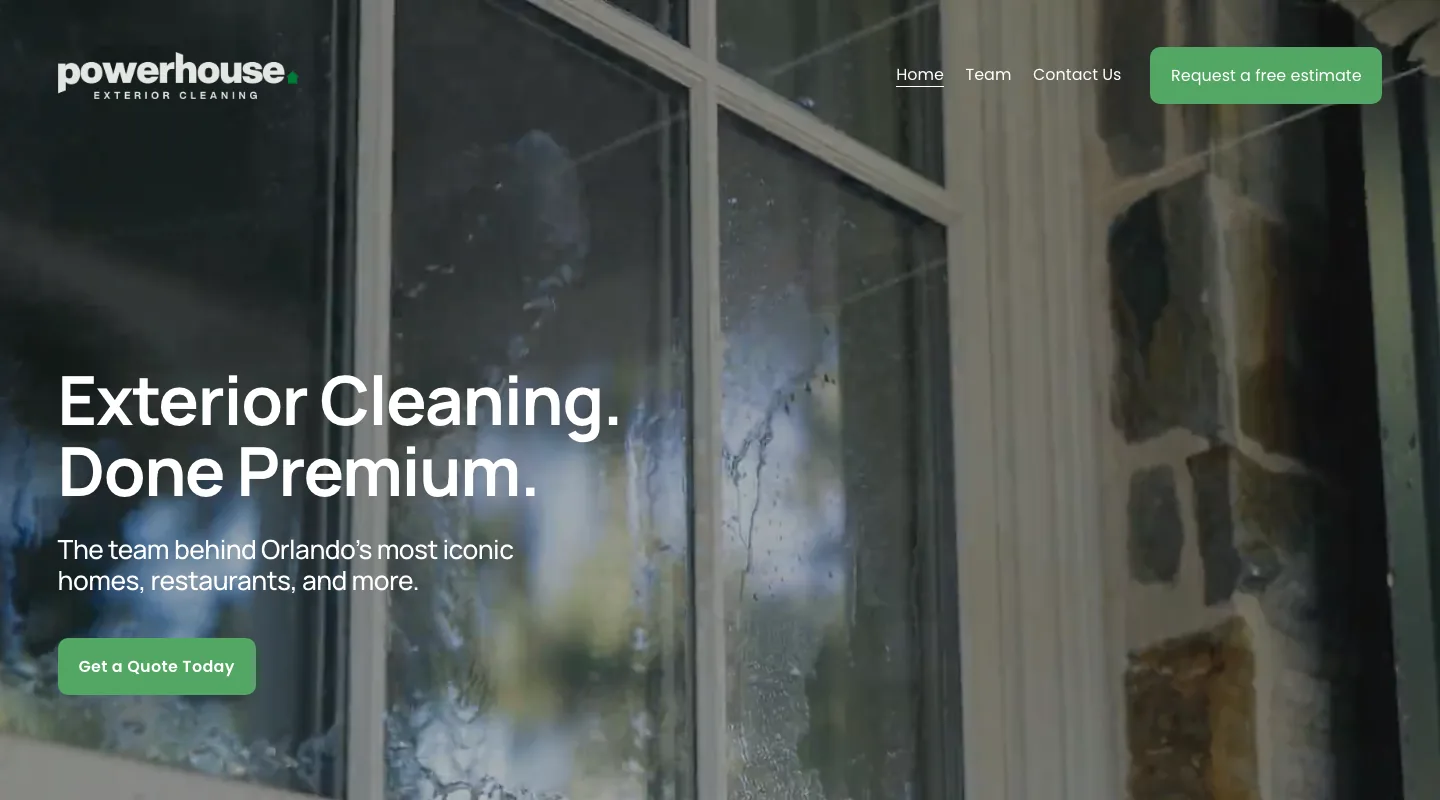 Powerhouse Window Cleaning & Pressure Washing website screenshot