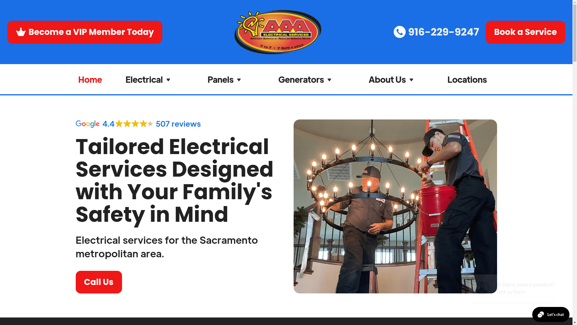 AAA Electrical Services website screenshot