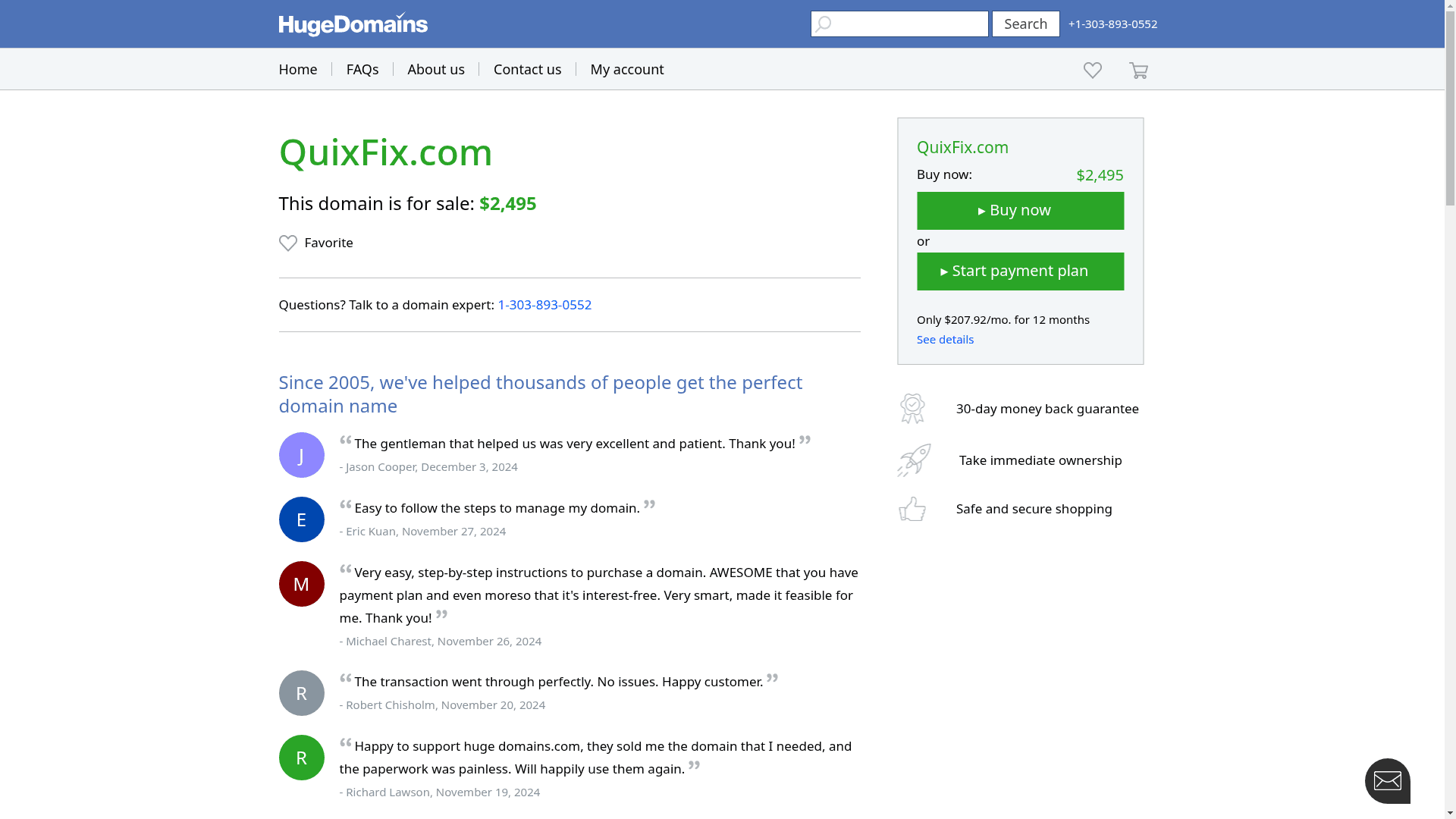 Quix Fix website screenshot