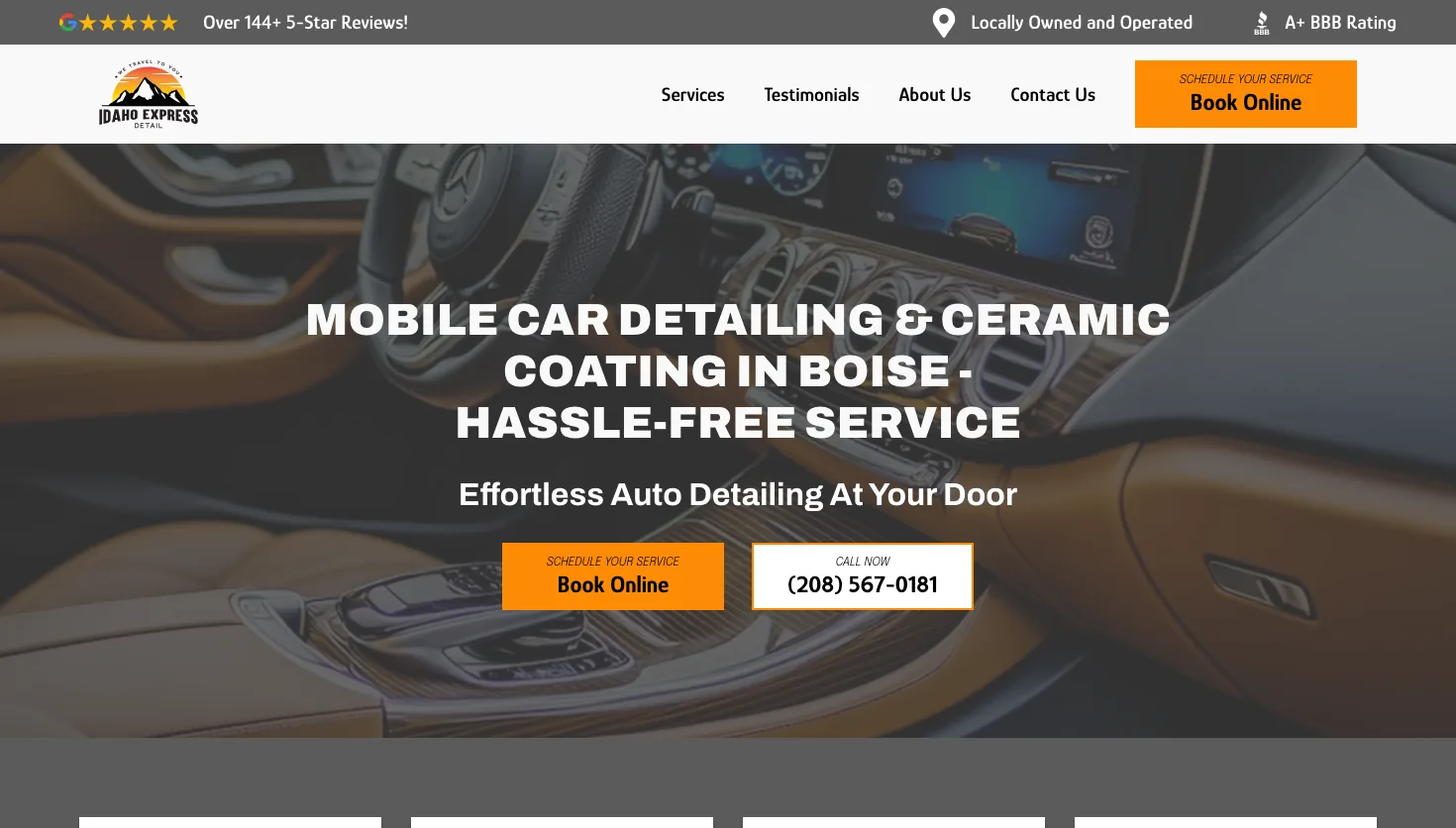 Idaho Express Detail website screenshot