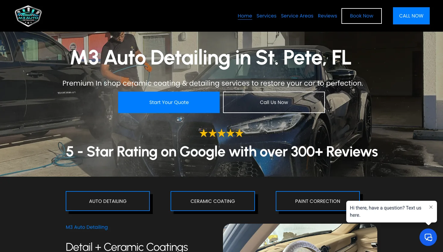 M3 Auto Detailing website screenshot