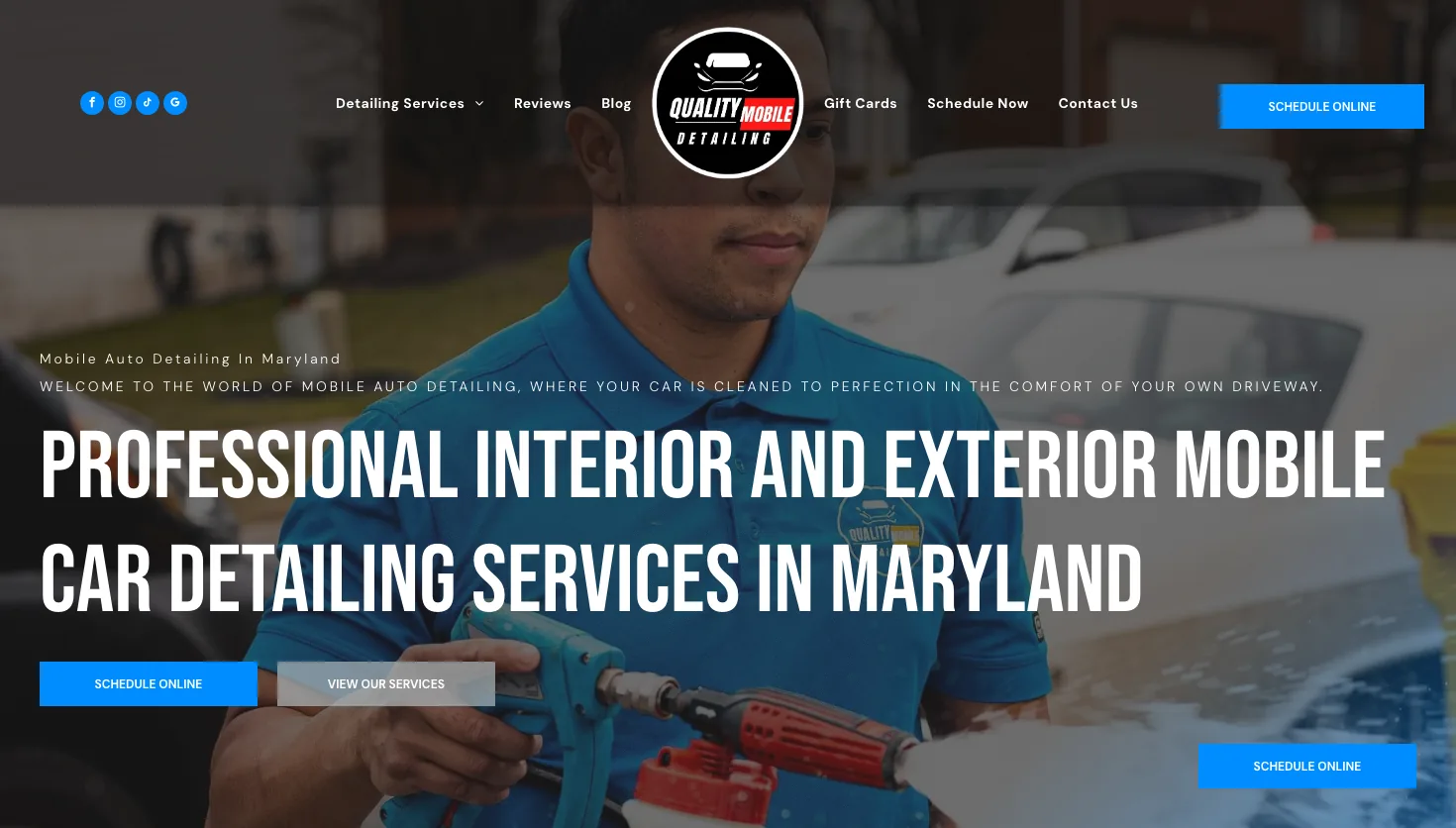 Quality Mobile Detailing LLC website screenshot