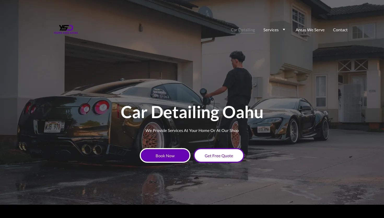 Young Suds Detail website screenshot