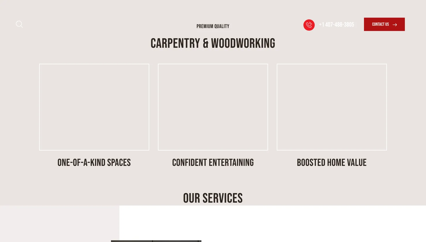CFL Custom Carpentry website screenshot