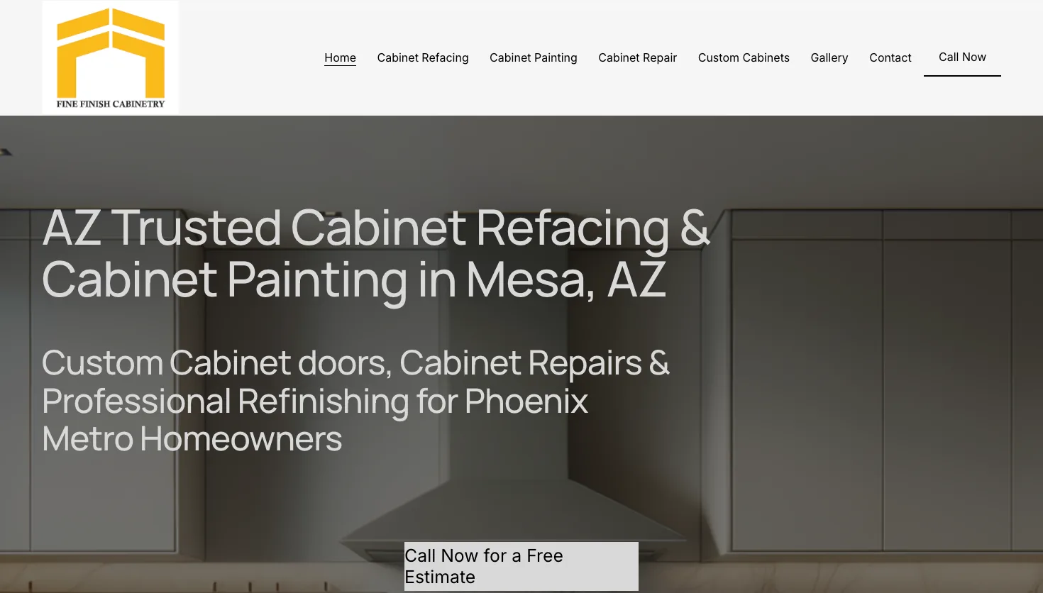 Fine Finish Cabinetry website screenshot