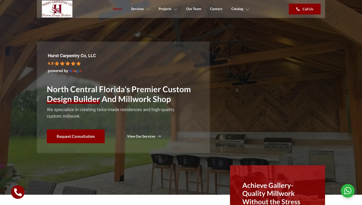 Hurst Carpentry Co, LLC website screenshot
