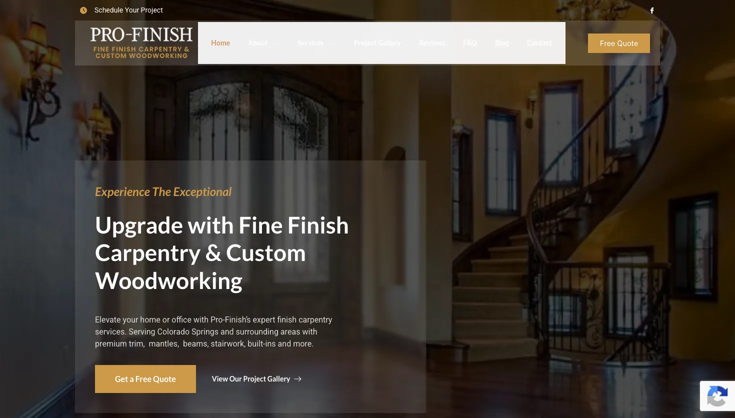 Pro-Finish website screenshot