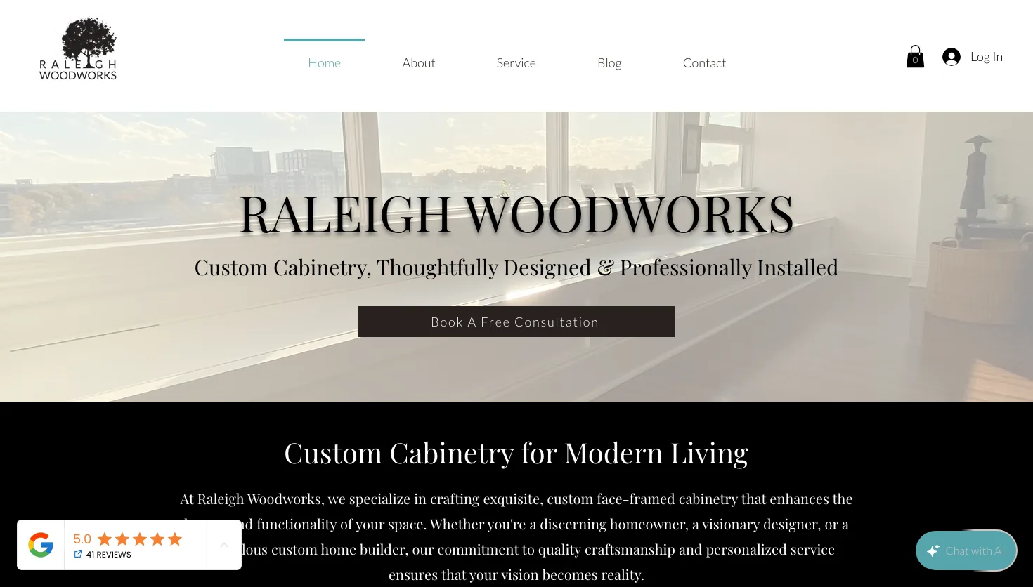 Raleigh Woodworks website screenshot