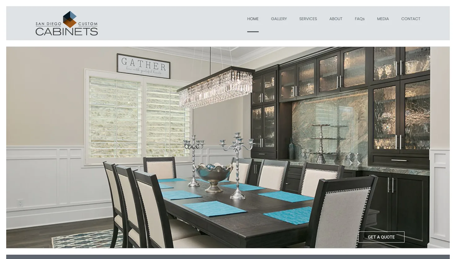 San Diego Custom Cabinets website screenshot