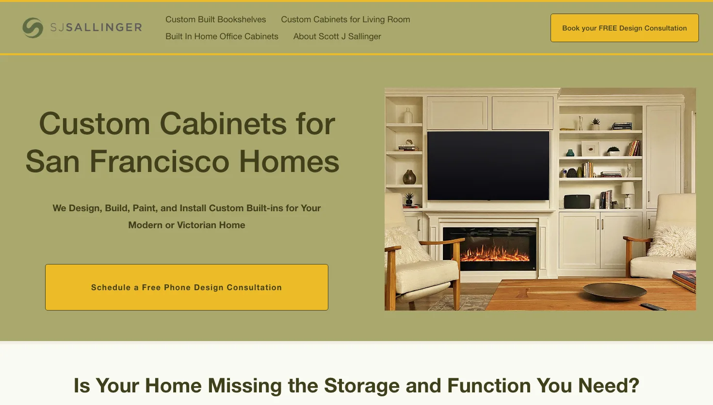 SJ Sallinger Designs website screenshot