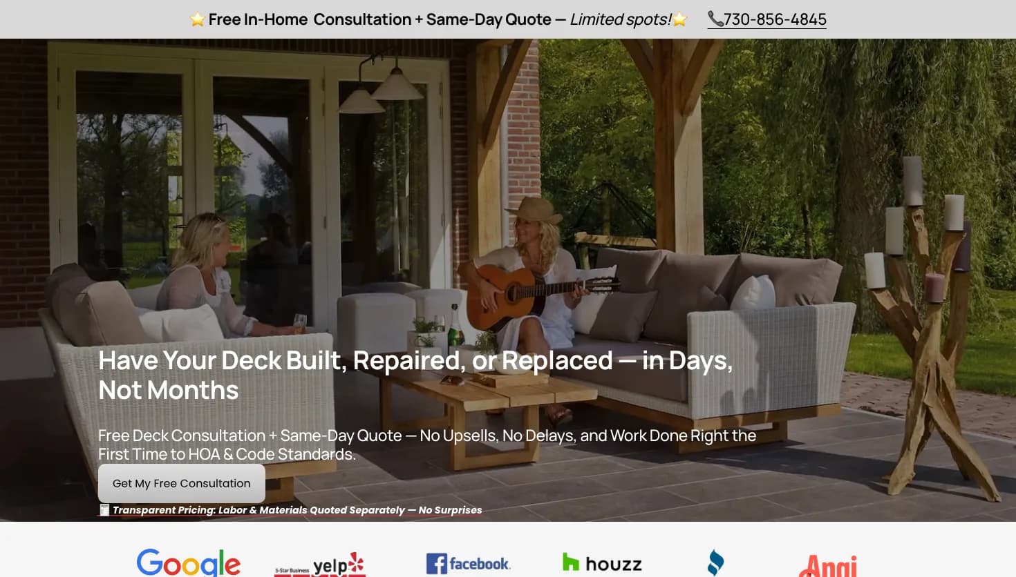 Skip's Modern Carpentry website screenshot
