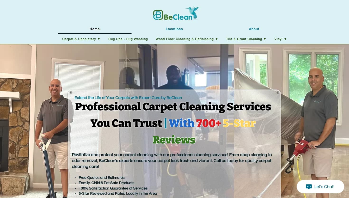 BeClean website screenshot