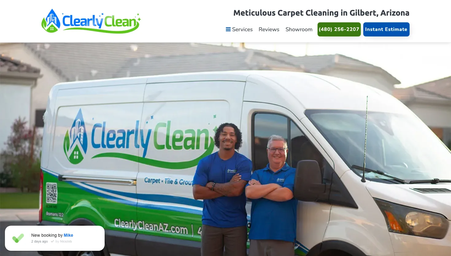 Clearly Clean Carpet website screenshot
