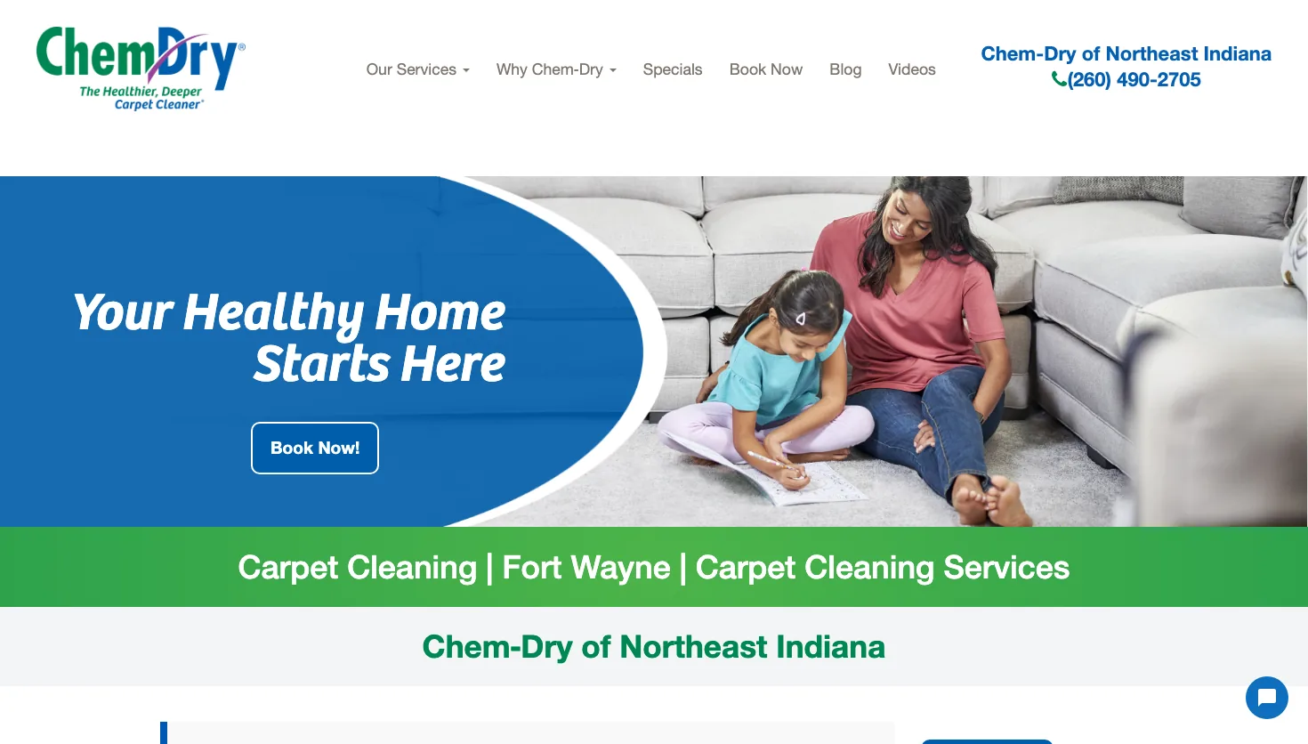 Chem Dry of Allen County website screenshot
