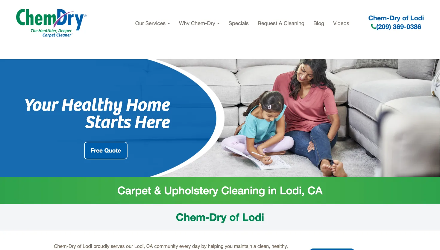 Chem-Dry of Lodi website screenshot