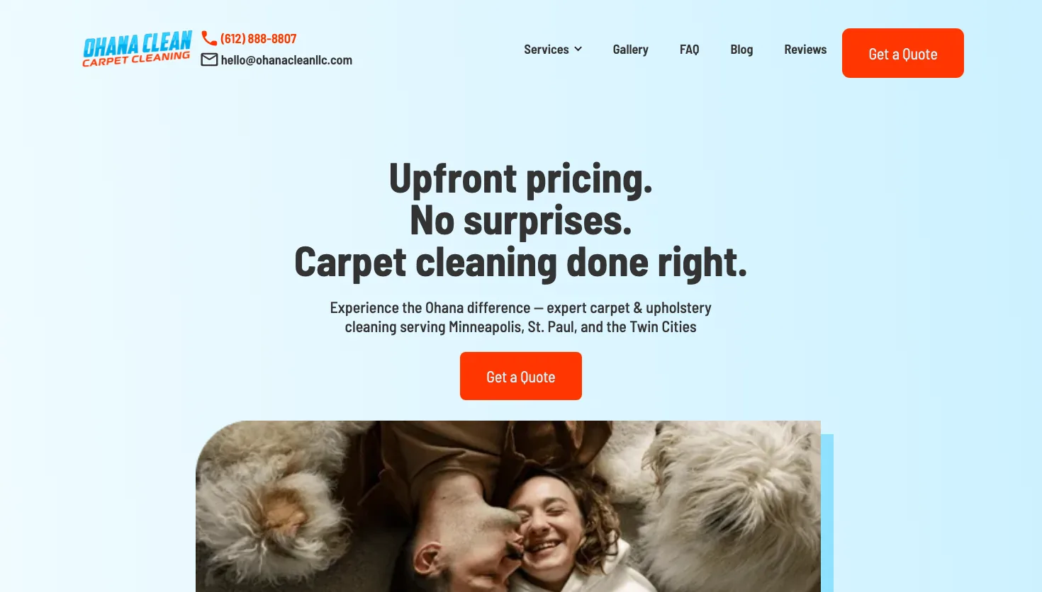 Ohana Clean website screenshot