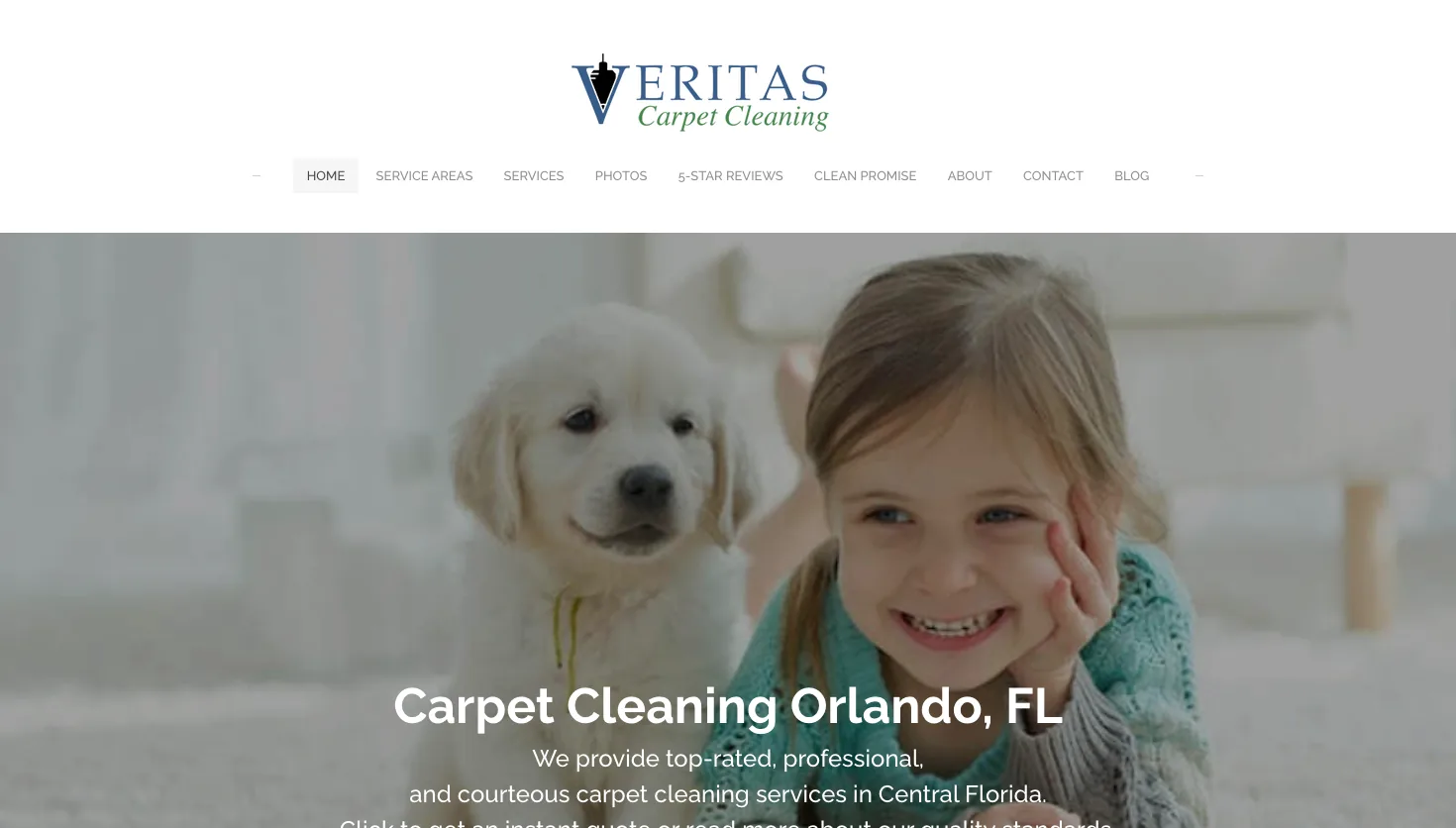 Veritas Carpet Cleaning website screenshot