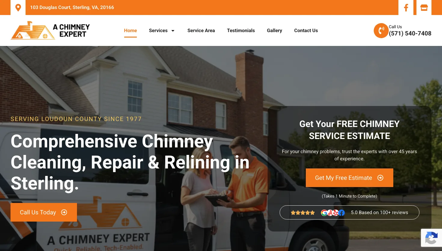 A Chimney Expert LLC website screenshot