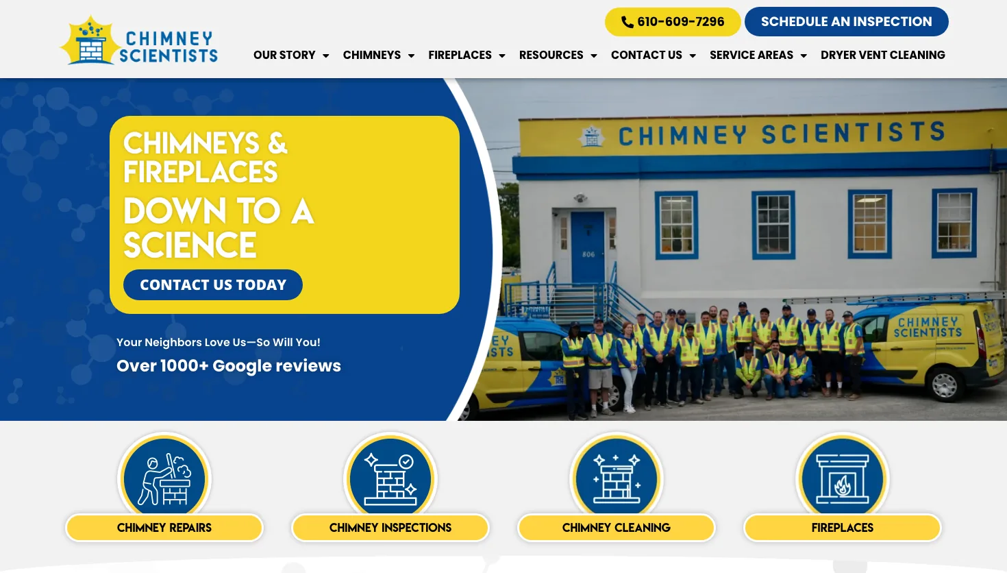 Chimney Scientists website screenshot