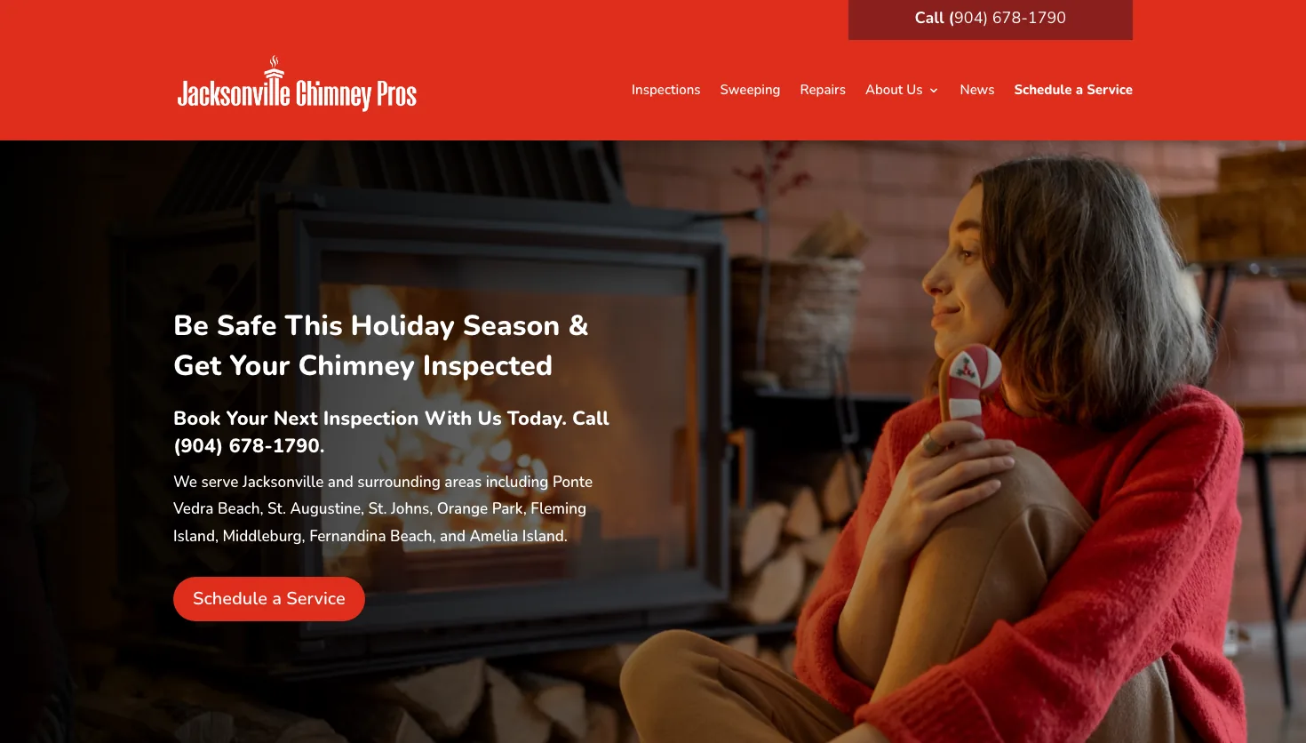 Jacksonville Chimney Pros website screenshot