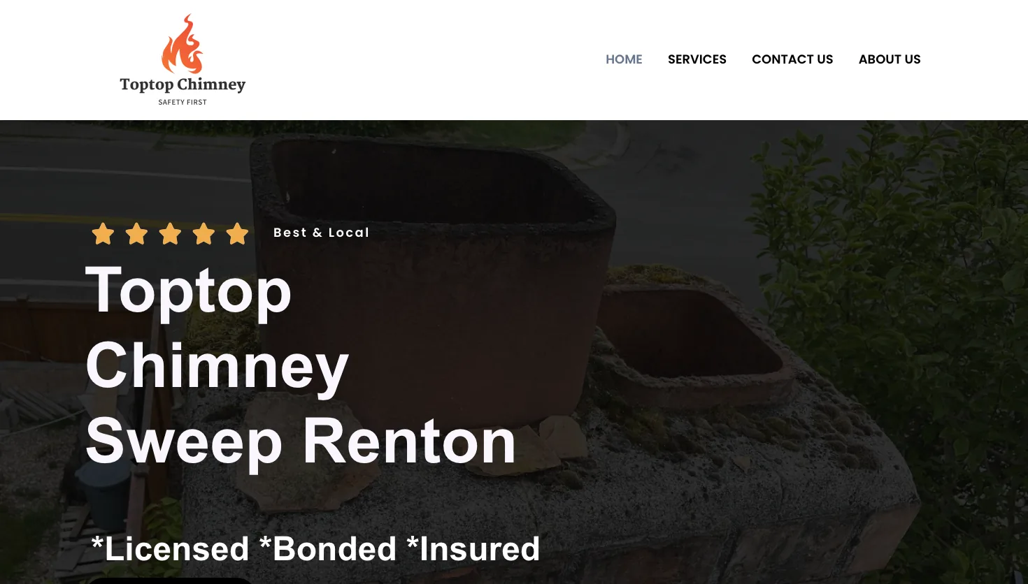 Toptop Chimney Sweep website screenshot