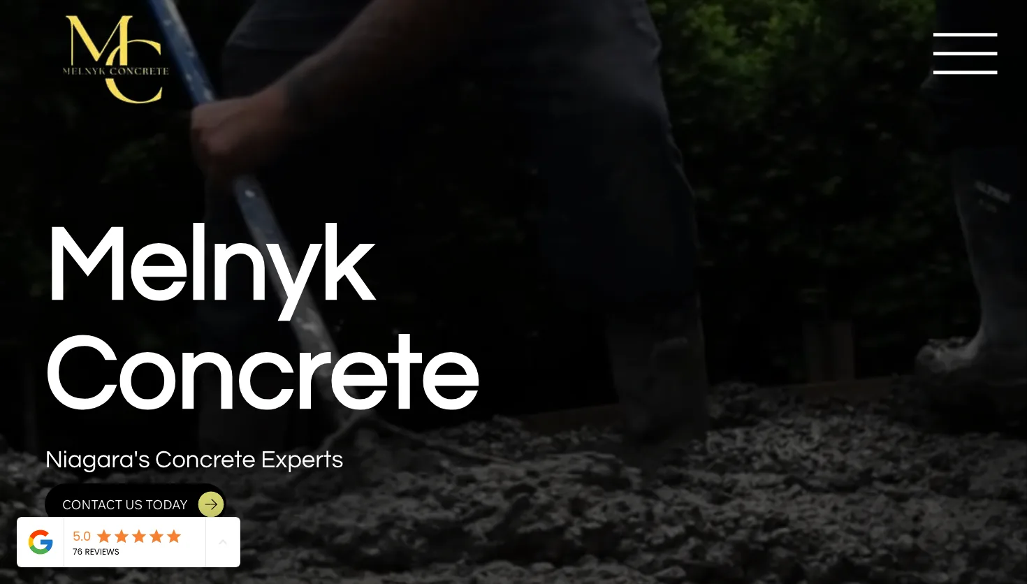 Melnyk Concrete Inc website screenshot