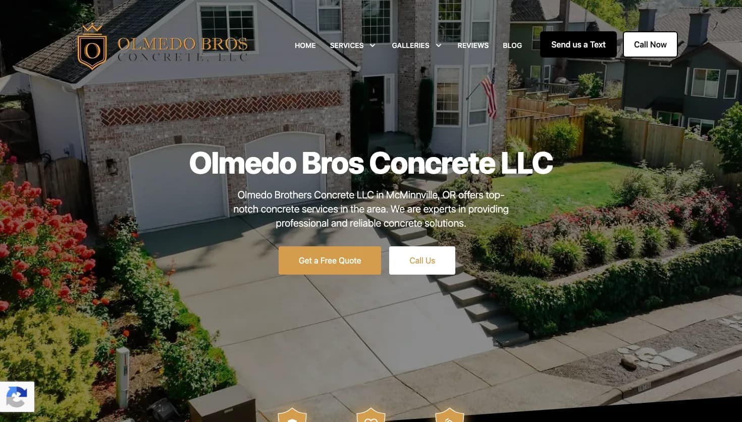 Olmedo Bros. Concrete LLC website screenshot