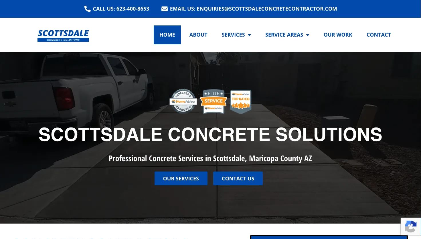 Scottsdale Concrete Solutions website screenshot