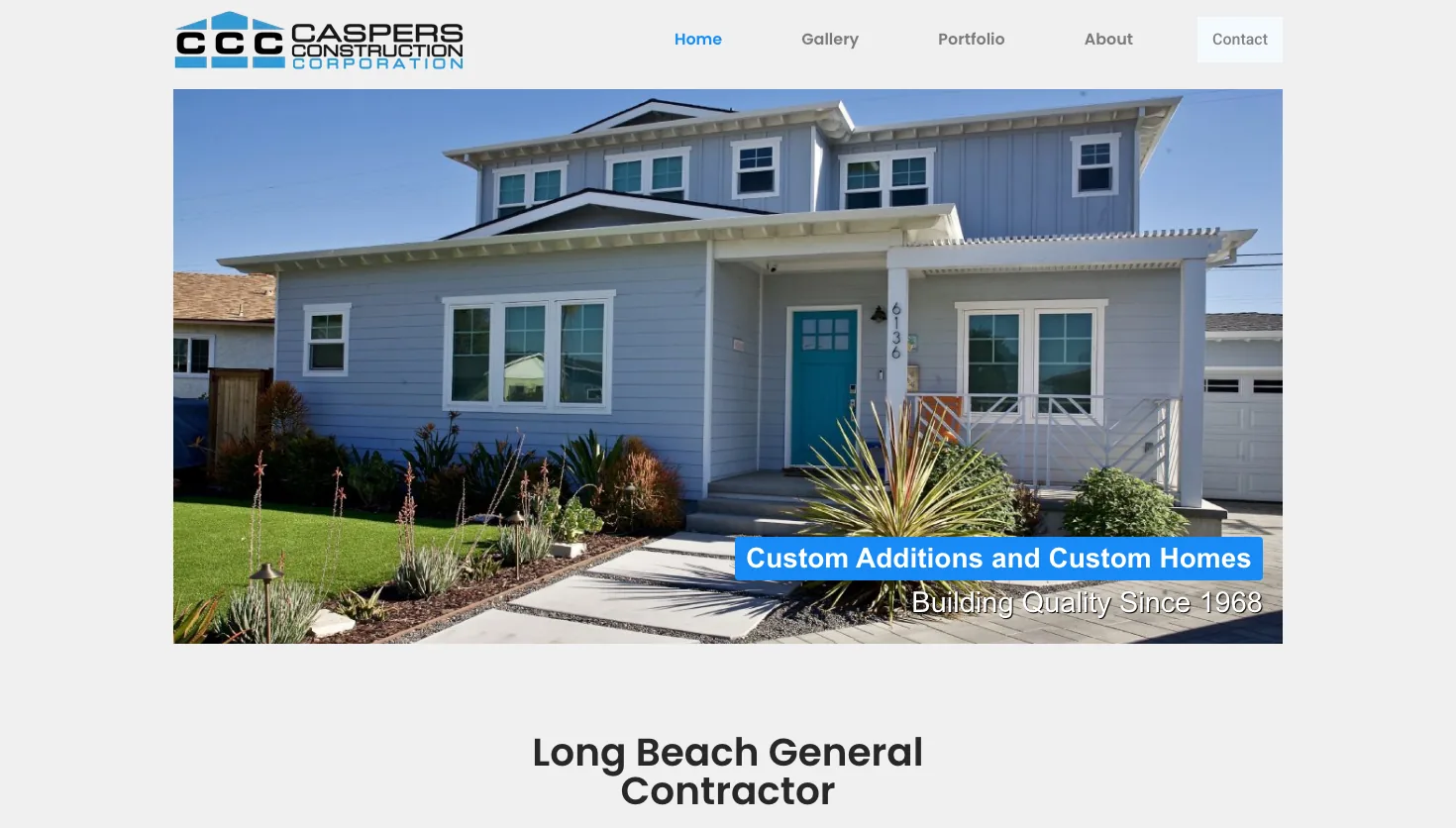 Caspers Construction Long Beach website screenshot
