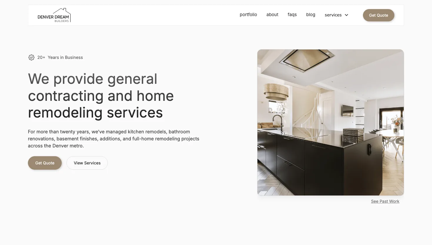 Denver Dream Builders website screenshot